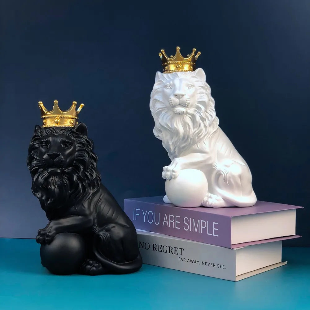 Golden Crown Lion Statue