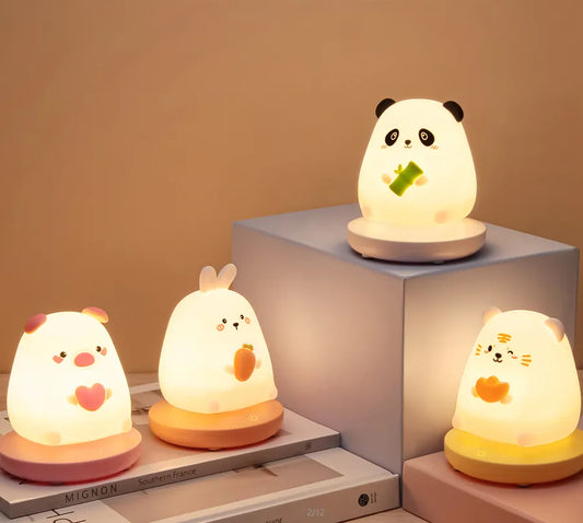 Decorbites™ Kinder-Tier-Silikon-Nachtlicht – Berührungs-Sensor, abblendbar, wiederaufladbar