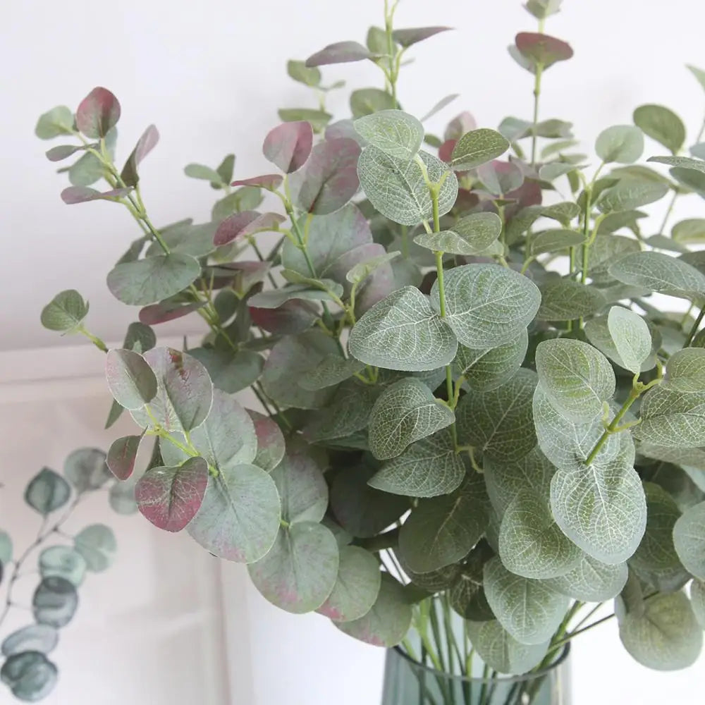 Decorbites™ Große Eukalyptus-Künstliche-Blätter-Wanddekoration für Zuhause, Laden, Garten, Party