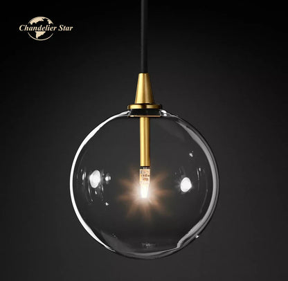 DecorBites™ Glass Globe Pendant Light Chandelier for Dining Room, Bedroom, Entryway