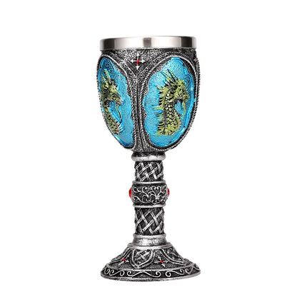 Decorbites™ Drachenkönig-Becher 200ml: Retro Edelstahl-Weinglas Gotischer Whisky-Becher