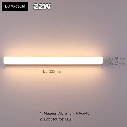 Decorbites™ LED-Acrylic-Wandleuchte für Badezimmer & Schlafzimmer, modernes Minimaldesign, antiebdunstende Sconces