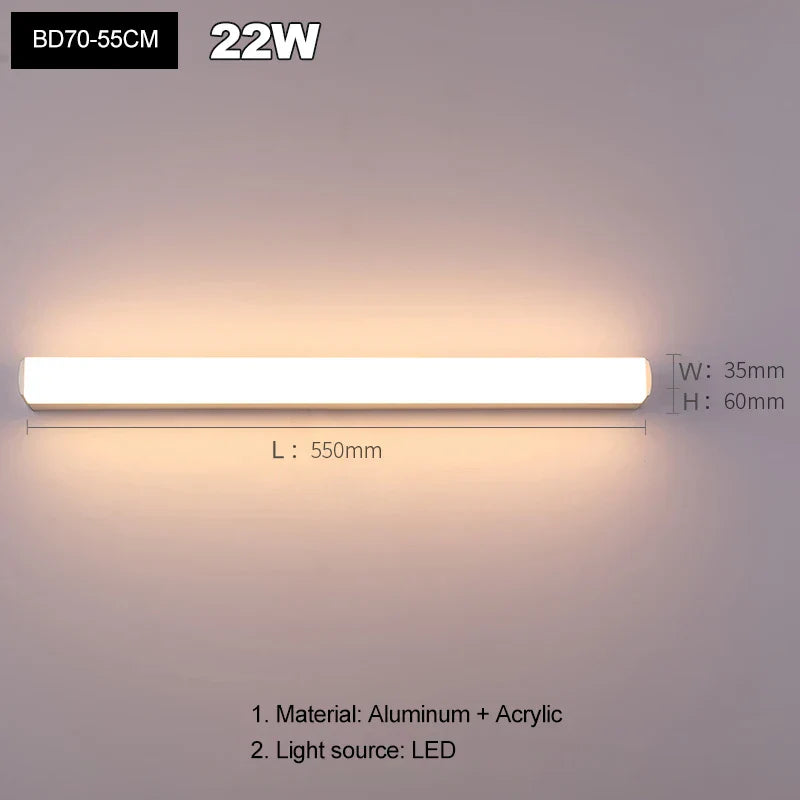 Decorbites™ LED-Acrylic-Wandleuchte für Badezimmer & Schlafzimmer, modernes Minimaldesign, antiebdunstende Sconces