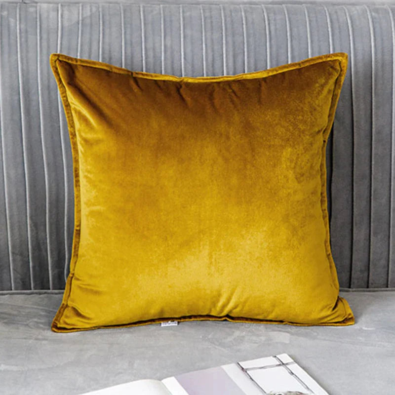 DecorBites™ Gold Geometry Cut Velvet Embroidered Lumbar Pillow Cover Chic Style 35x50cm