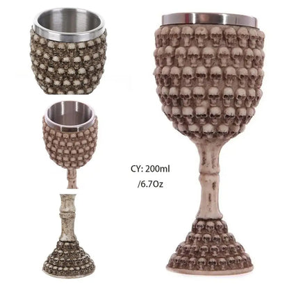 Decorbites™ Drachenkönig-Becher 200ml: Retro Edelstahl-Weinglas Gotischer Whisky-Becher