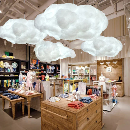 Decorbites™ Wolken-Hängeleuchte: Kreative weiße Baumwoll-LED-Hängeleuchte für Kinder und Kaffeeräume