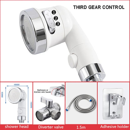DecorBites™ 3 Modes White Water Faucet Handheld Shower Nozzle for Bathroom and Kitchen
