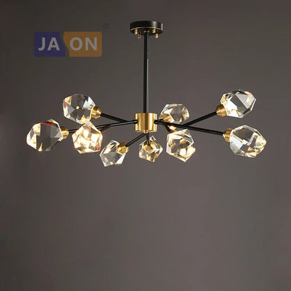 DecorBites™ Crystal Copper Chandelier Lighting for Dinning Room