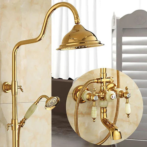 Gold Brass Shower Set