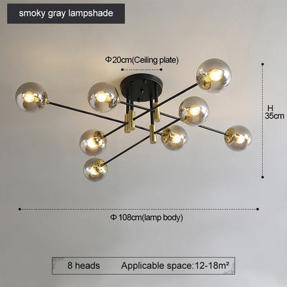 Decorbites™ Schwarz & Gold LED Runder Ball-Lüster - Elegante Beleuchtung für Zuhause