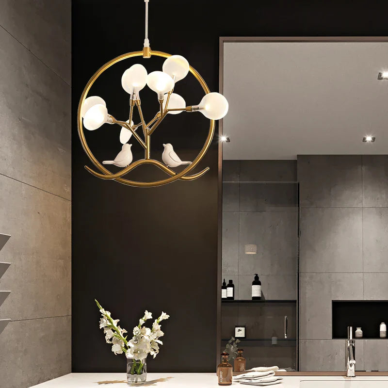 Gold Glass Nordic Chandelier