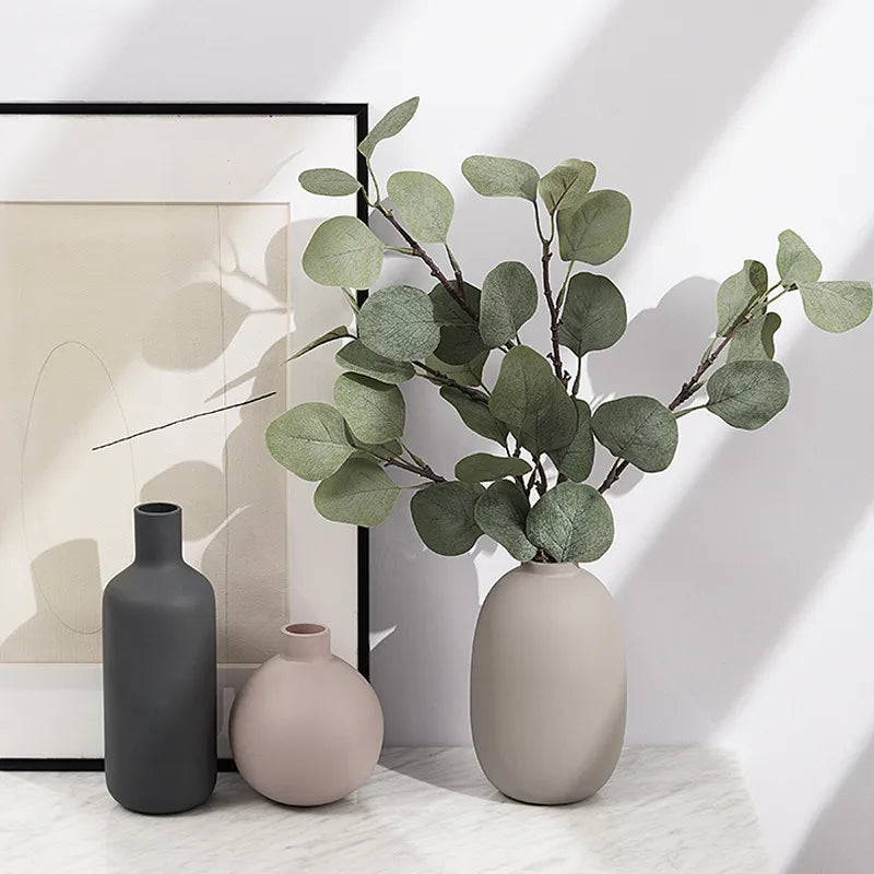 DecorBites™ Geometric Ceramic Vase: Abstract Hydroponics Flower Arrangement Home Decor