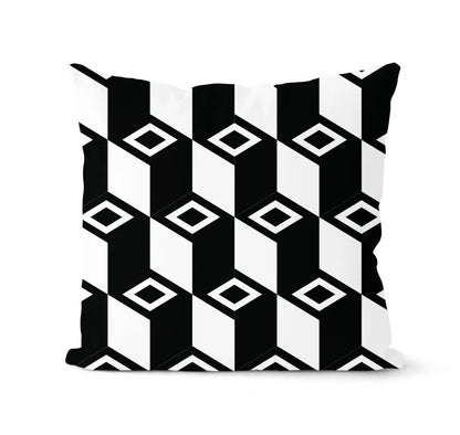 DecorBites™ Geometric Black & White Pillowcase Set – Home Sofa Decoration Cushion