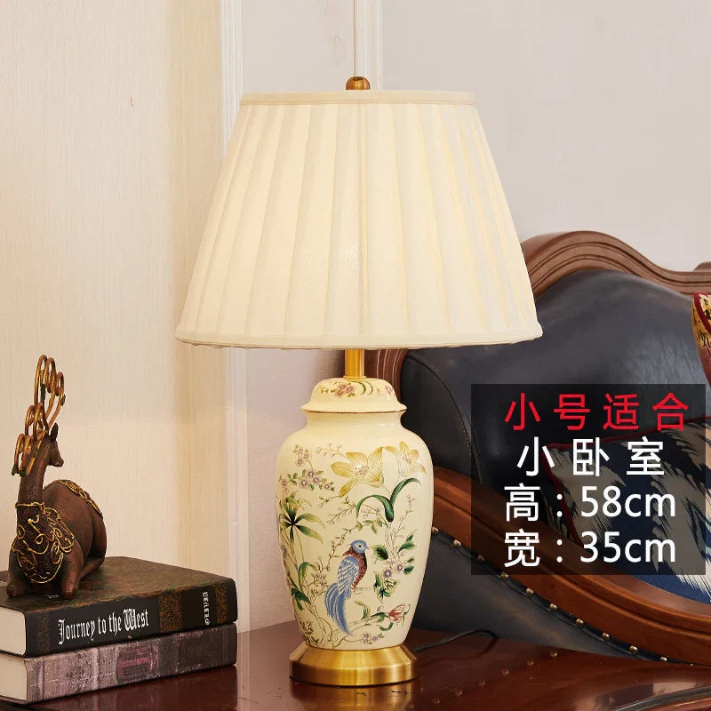 Decorbites™ Land Blumen Vogel Keramik Tischlampe Modern Einfach Retro Schlafzimmer Nachttisch