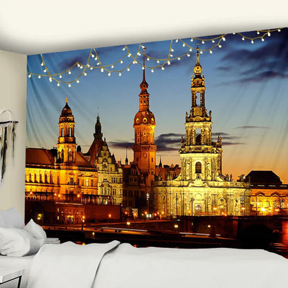 Decorbites™ Stadt-Nachtszene-Wandteppich im europäischen London-Stil als Wandbehänge
