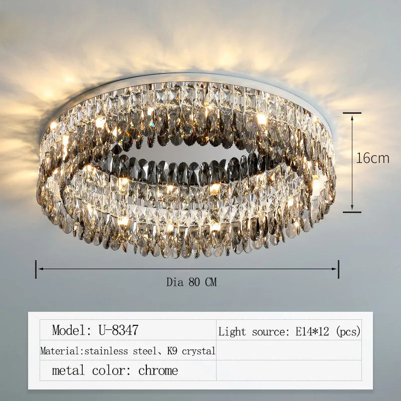 Decorbites™ Kristall-Chrom-Deckenleuchte – Einfache Moderne Nordische Beleuchtung für Wohnzimmer, Esszimmer und Schlafzimmer