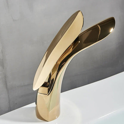 Decorbites™ Golden Rose Badezimmerarmatur Wasserfall Waschbeckenmischer Armaturen - Luxus Einloch