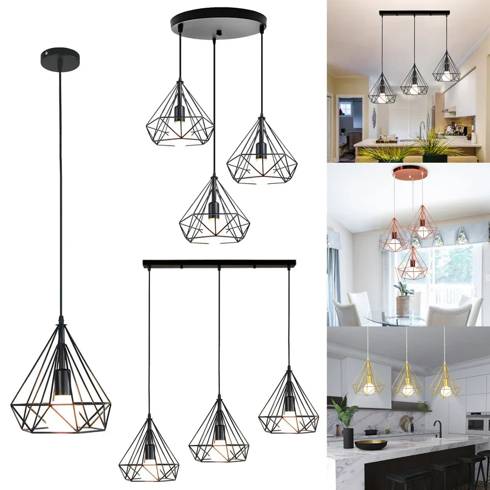 Decorbites™ Industrielle LED-Hängeleuchte Vintage Loft Käfig Pendellampe für die Einrichtung zu Hause