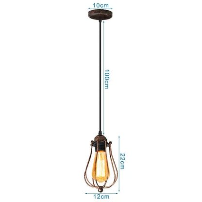 DecorBites™ Adjustable Industrial Wall Light Rustic Wire Metal Cage Sconce