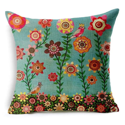 DecorBites™ Green Leaves Decorative Throw Pillowcase 45*45cm for Sofa Home Decor