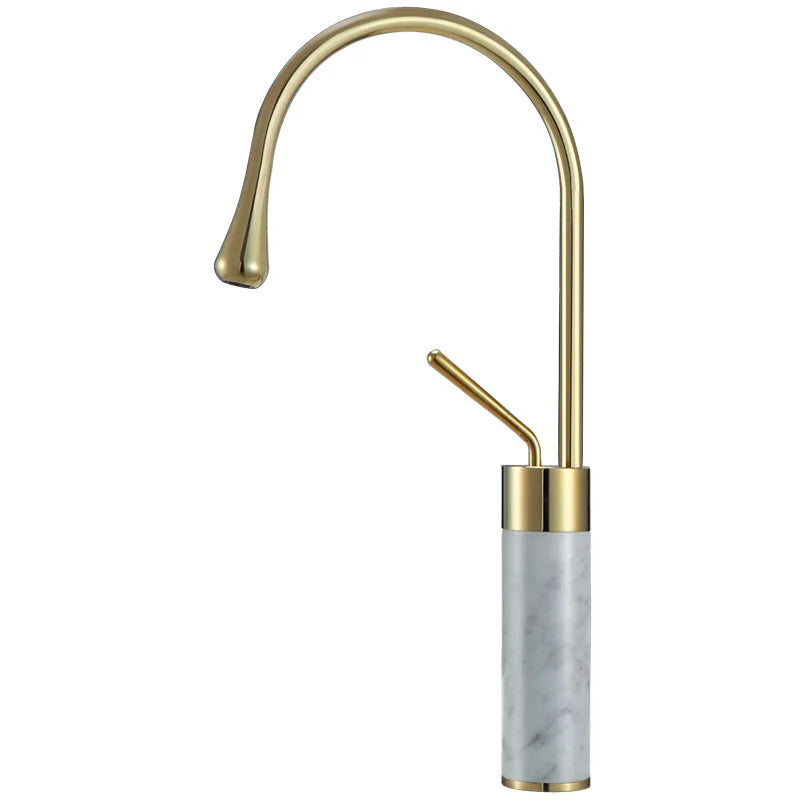 Gold Marble Basin Faucet Tall Style