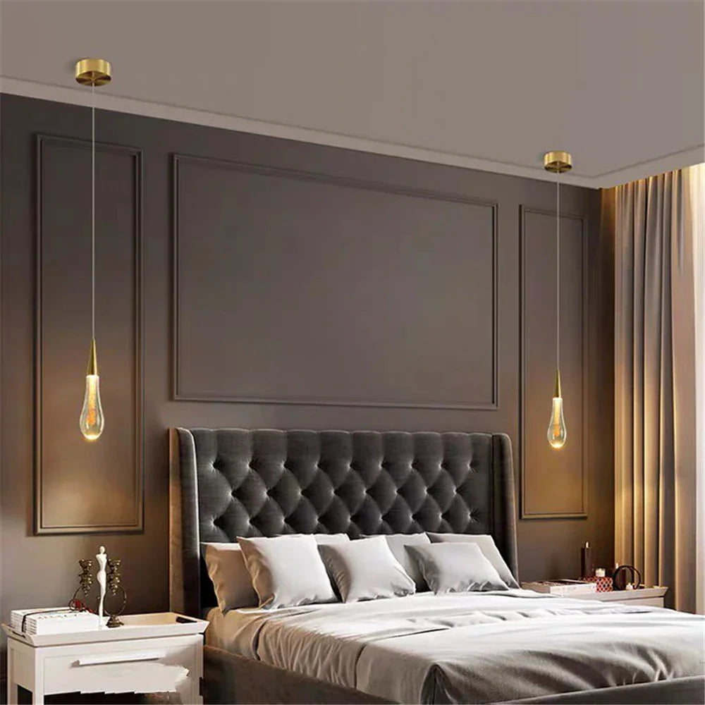 DecorBites™ Crystal Drop Pendant Light - Bedroom Bar Bathroom LED Hanglamp