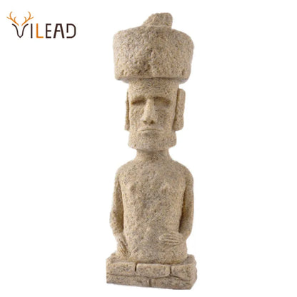 Decorbites™ Osterinsel-Moai-Pukao-Statue-Figurine für Zuhause und Bürodekoration, Wohnzimmer-Dekor, Regal