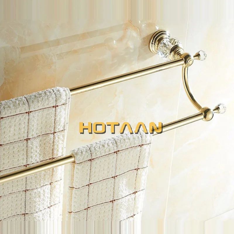 Decorbites™ Kristallgold Doppeltuchhalter für das Badezimmer, 60 cm Länge