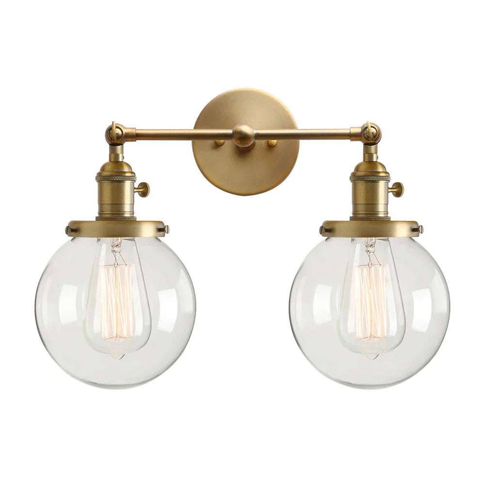 Decorbites™ Doppelt-Kugelkopf-Globus-Glas-Wandleuchte, moderne vintage Innenbeleuchtung