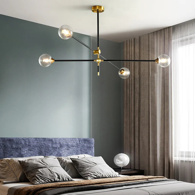 Decorbites™ Geometrische Glas-Kugelleuchter: Postmoderne LED-Hängeleuchten für stilvolle Dekoration