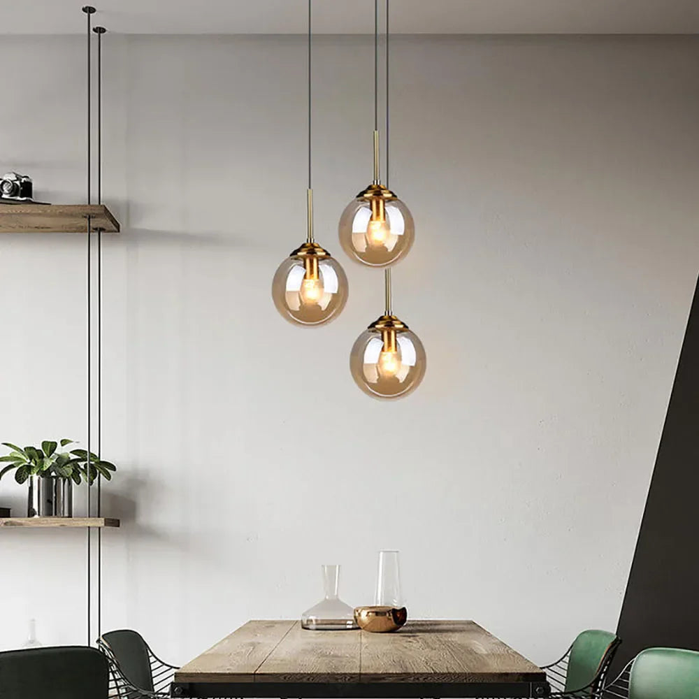 DecorBites™ Glass Ball Pendant Lamps: Modern Lighting for Bar, Restaurant, Bedroom