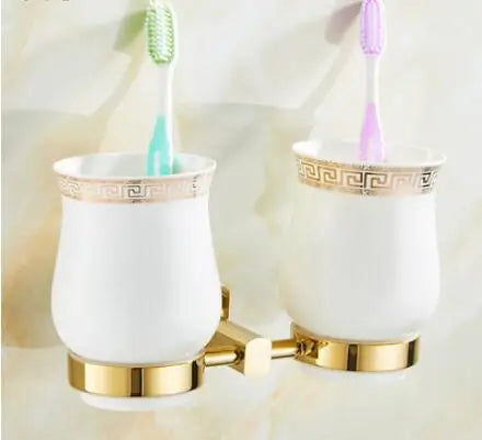 Gold Brass Bath Set