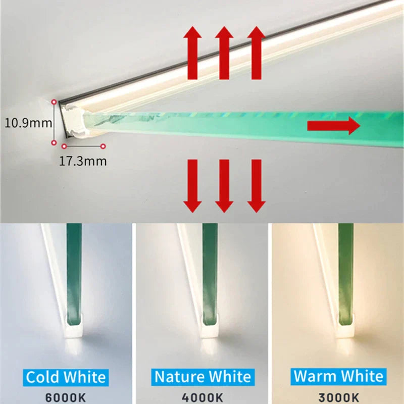 Decorbites™ LED-Schranksleifenleuchte für 8 mm Glasplatten Bücherregal Streifenlicht