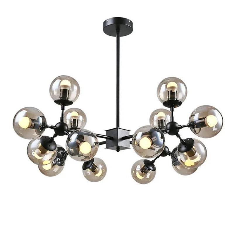 DecorBites™ Glass Ball Pendant Lamp: Modern Industrial Loft Iron Luminaria Light