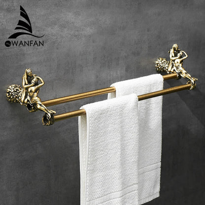 Decorbites™ Doppeltuchstangen: Gold/Silber Badezimmertuchhalter, Wandmontiert Messing