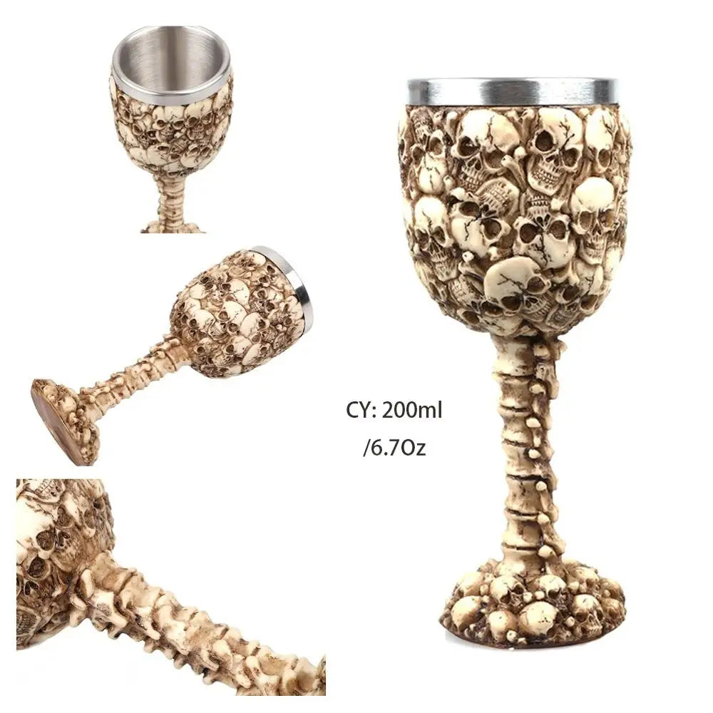 Decorbites™ Drachenkönig-Becher 200ml: Retro Edelstahl-Weinglas Gotischer Whisky-Becher