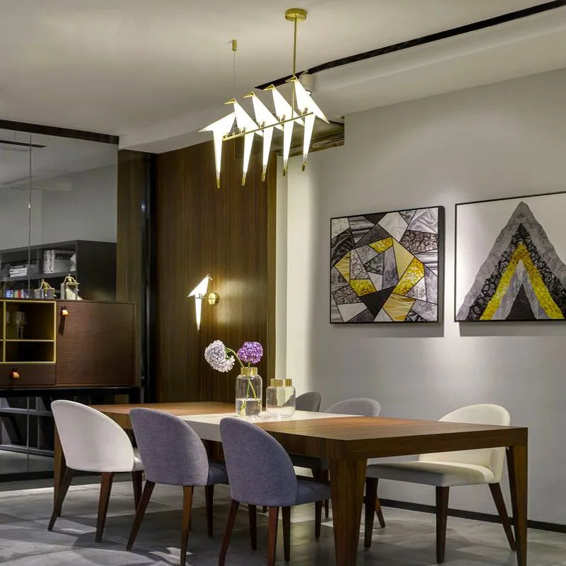 Gold Cage Origami Chandelier