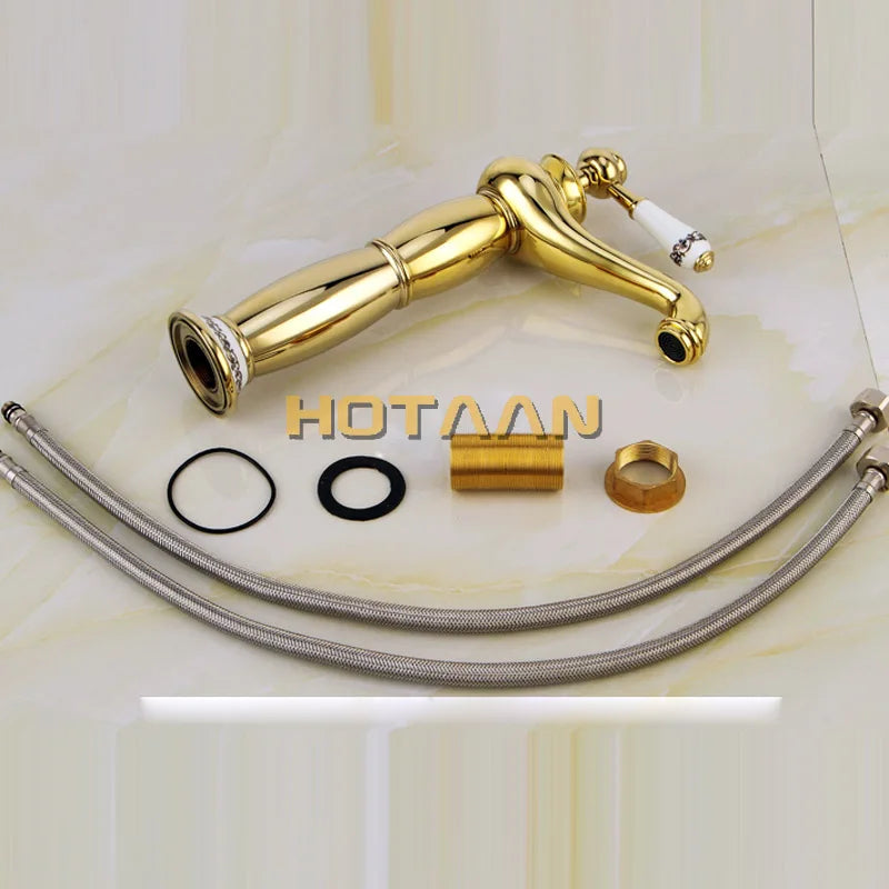 Decorbites™ Goldfinish-Waschtischarmatur mit Einhebel und Keramikventilen