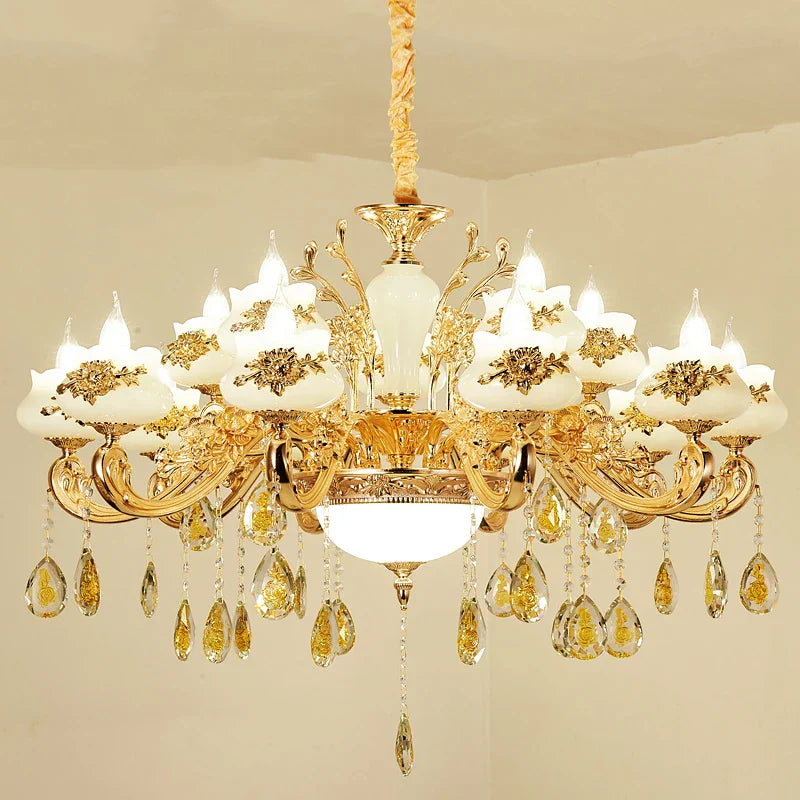 Decorbites™ Gold Crystal LED-Kronleuchter: Elegante Beleuchtung für Wohnzimmer, Hotel oder Villenhalle