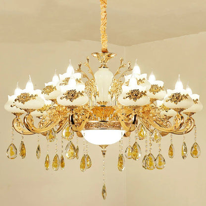 Decorbites™ Gold Crystal LED-Kronleuchter: Elegante Beleuchtung für Wohnzimmer, Hotel oder Villenhalle