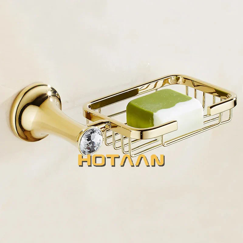 Decorbites™ Gold-Badarmatur-Set: Handtuchhalter, Toilettenpapierhalter, Handtuchstange, Haken