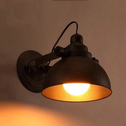 DecorBites™ Industrial Black Wall Sconce E27 Wall Lamp for Indoor Lighting, Adjustable Retro Loft Bedside