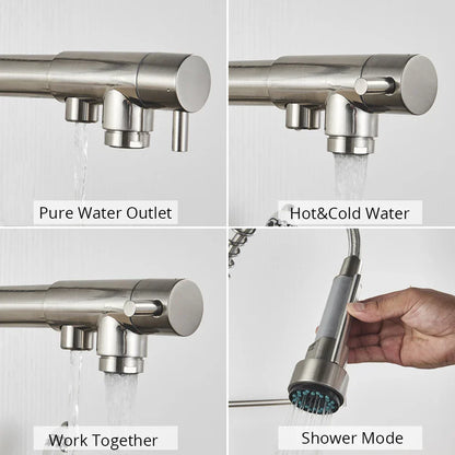Decorbites™ Küchen-Wasserfilter-Armatur: Dreifach-Auslass-Mischer, 360° Drehung, Wasserreinigungsfunktion