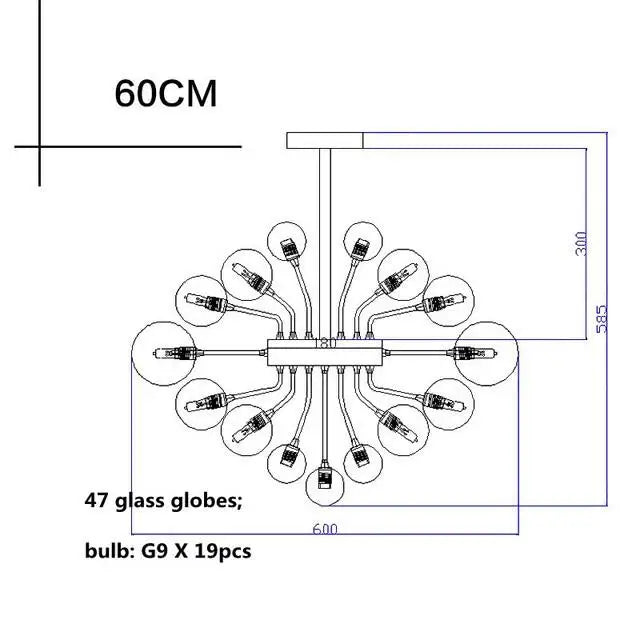 Decorbites™ Glasgloben-LED-Kronleuchter: Nordischer Luxus-Metall-Hängeleuchter für das Wohnzimmer