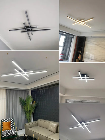 Decorbites™ Schwarze LED-Deckenleuchte Chandelier: Nordisch-minimalistisches Quadrat für Wohnzimmer- und Schlafzimmerbeleuchtung