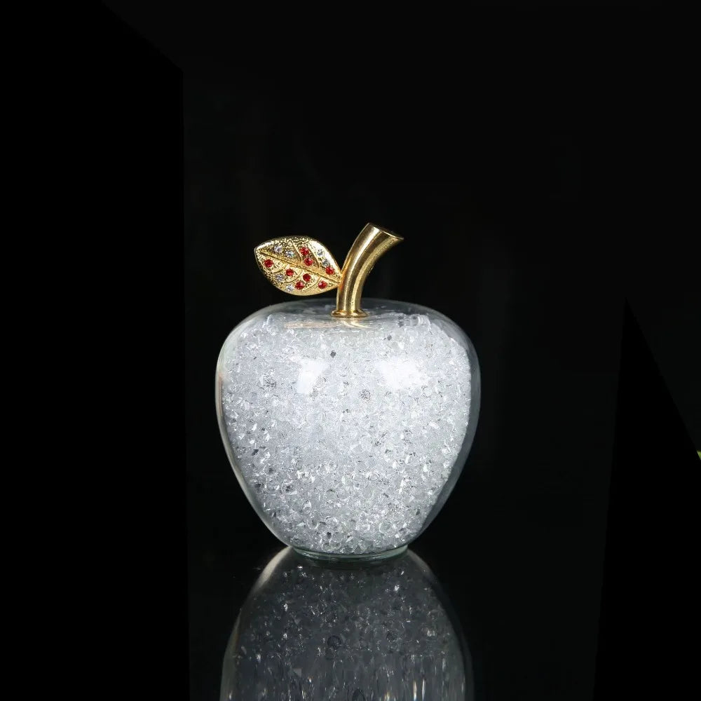 Crystal Apple Paperweight Decor