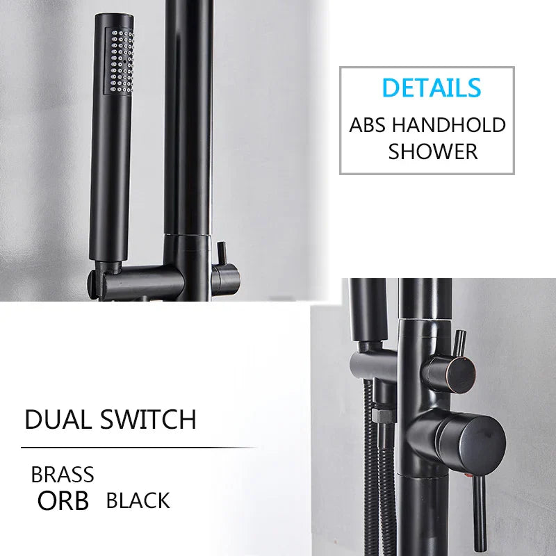 DecorBites™ LED Black Outdoor Shower Set with 10" Rainfall Head