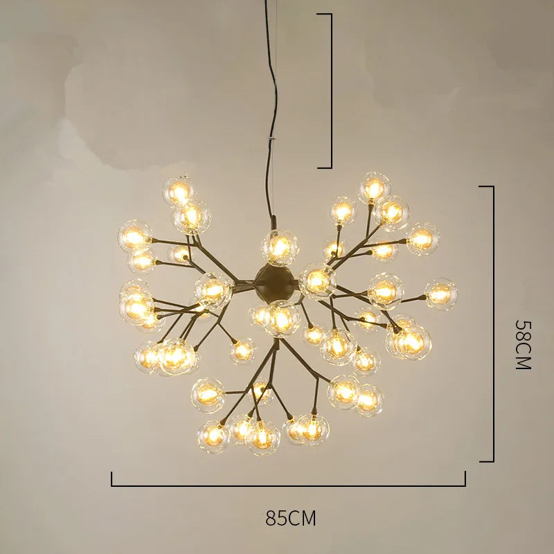 Decorbites™ Heracleum Firefly Glas-Kugelleuchter: Goldener Luxusbeleuchtung für Esszimmer, Küche und Treppenhaus
