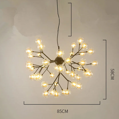 Decorbites™ Heracleum Firefly Glas-Kugelleuchter: Goldener Luxusbeleuchtung für Esszimmer, Küche und Treppenhaus