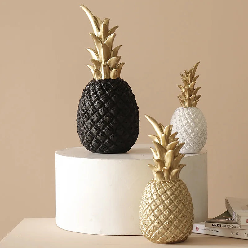 DecorBites™ Golden Pineapple Figurine | Modern Nordic Home Decor & Gift
